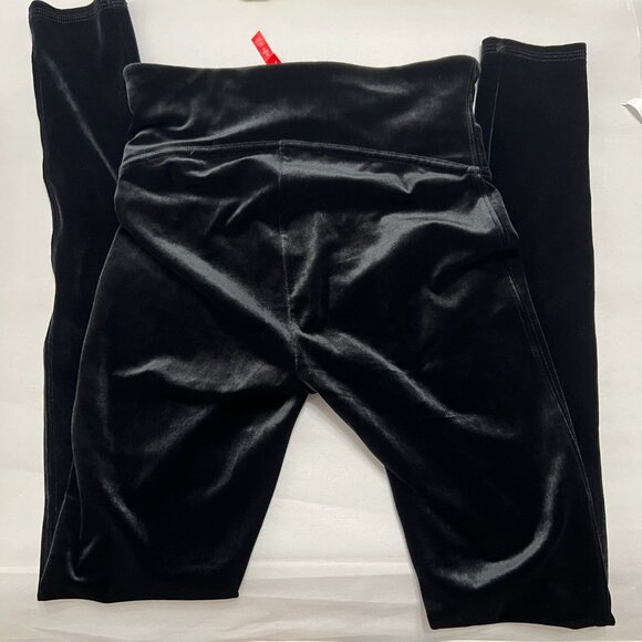 Spanx Womens Velvet Leggings High Waisted Shaping Soft Black Burgundy Small Set - Picture 4 of 6
